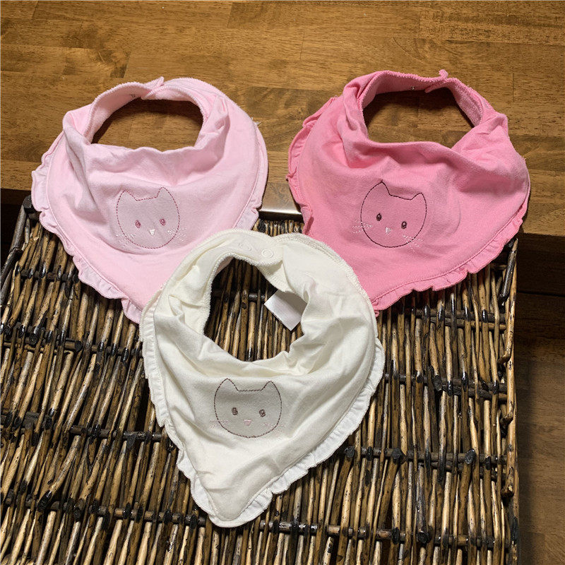 Five baby saliva towels Baby bibs Bibs Waterproof double triangular towels Scarves Food bibs Concubines
