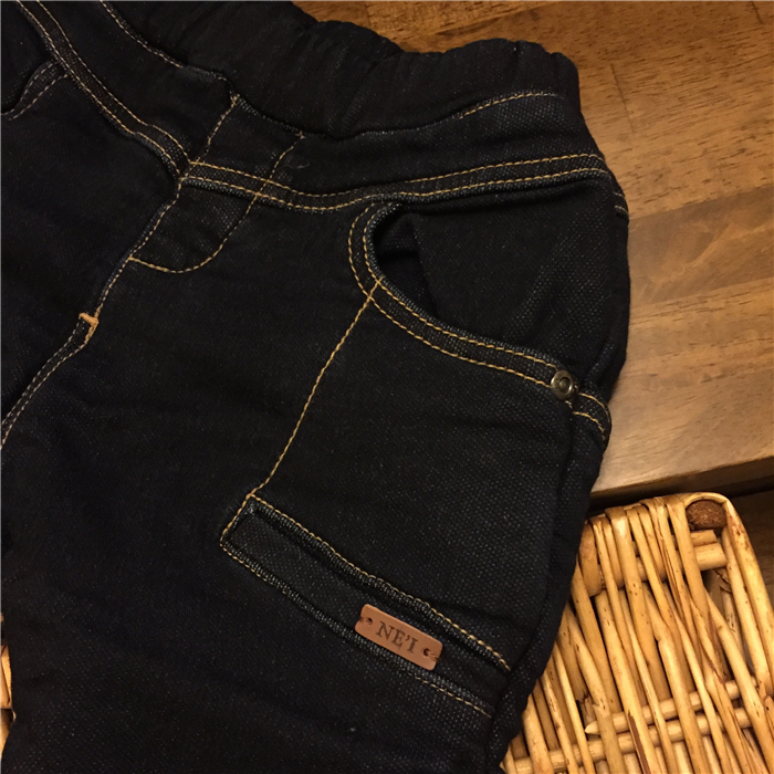Quần jean bé trai quần đôi nam kho báu quần cotton bé quần giản dị quần bé trai cắt âm thanh nổi quần ống rộng trẻ em