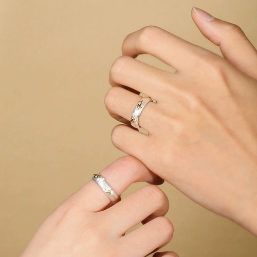 Дизайнерское кольцо подходит для мужчин и женщин для влюбленных, серебро 925 пробы, 18 карат