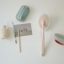 Multifunctional cleaning brush toilet bathtub pool kitchen stove countertop Decontamination sponge replacement brush long handle Baijie