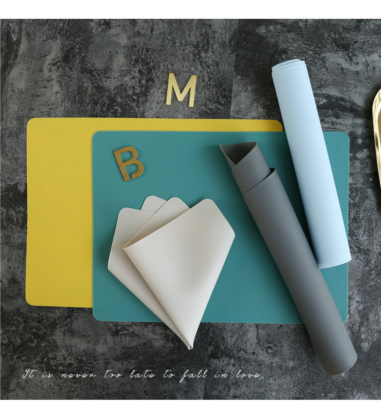 Household children primary school students anti-scalding non-slip silicone placemat Nordic ins simple bowl plate coasters Western mat