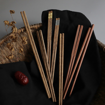 Natural Native Red Sandalwood Chopsticks 10 Double No Lacquer No Wax Chicken Wings Wood Domestic Machine Wash Solid Wood Chinese Chopsticks
