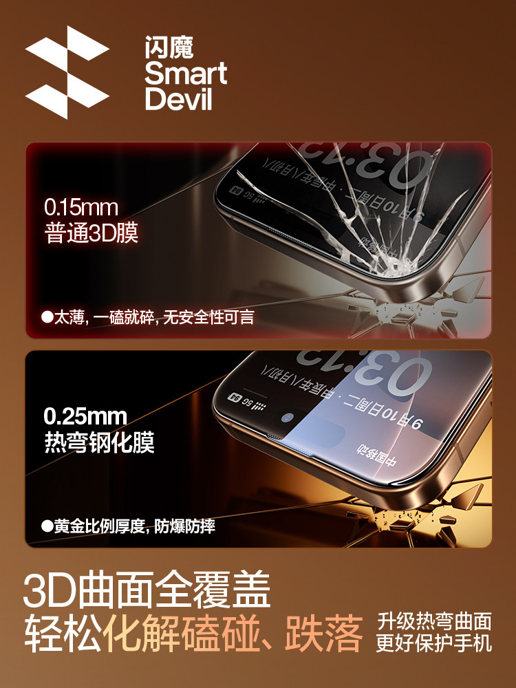 Flash Magic 3D Hot-Bent Tempered Glass Film Suitable for Apple 16Pro Privacy Screen Protector New Model iPhone 16 Tempered Glass Film 15Promax Phone Film 15 Anti-Peep Film Pm Protective Film Pro Full Screen Coverage Ip