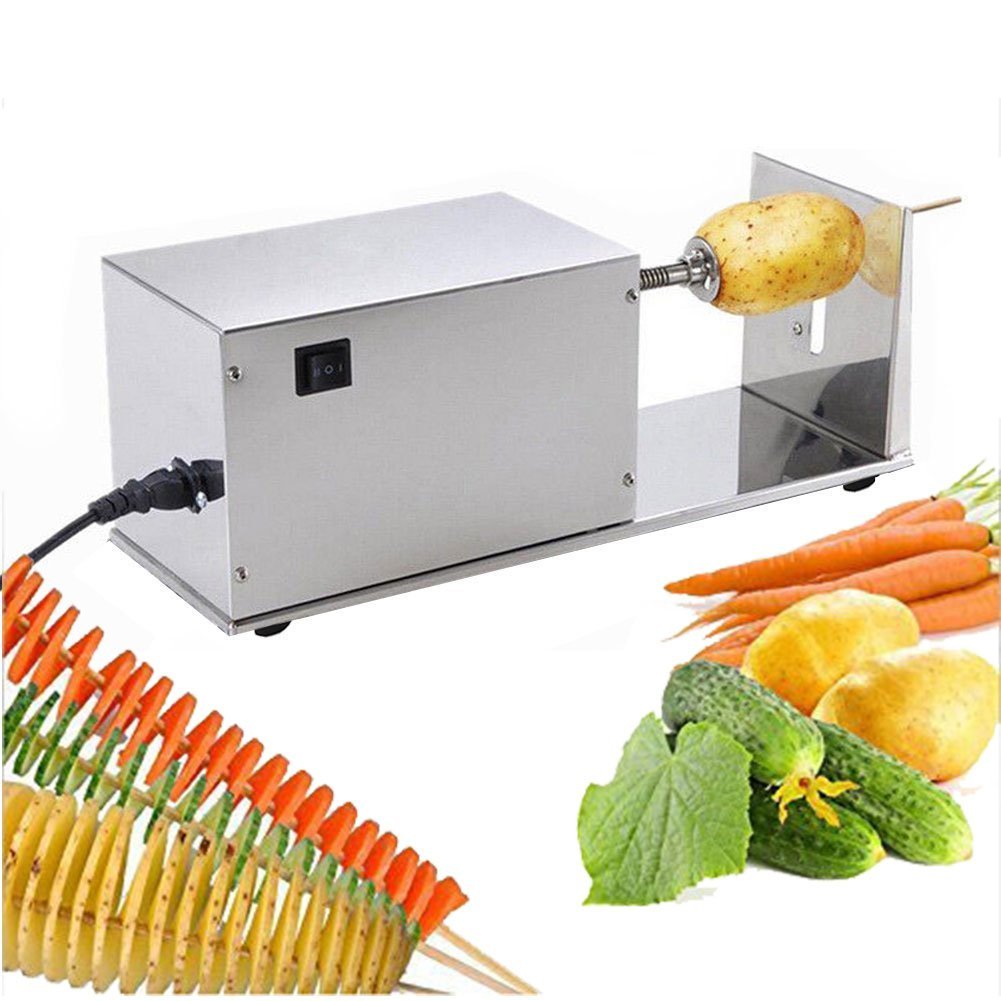 Electric Potato Tower Machine Commercial All-stainless Steel Machine Electric Potato Tower Machine Manual Stretch Tornado Rotary Potato Machine-Taobao