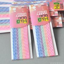 Birthday candles Birthday cake candles Creative romantic color thread decorative supplies Bold lengthened 100 packs
