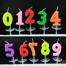 Color digital candles with bottom holder birthday candle cake decoration party romantic independent packaging a box of 50