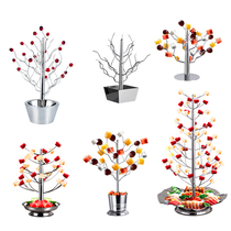Hotel Exclusive Creative Stainless Steel Fruit Pan Snack Pan Swing Piece Treelike Snack Shelf Art Mood Dish Inserts