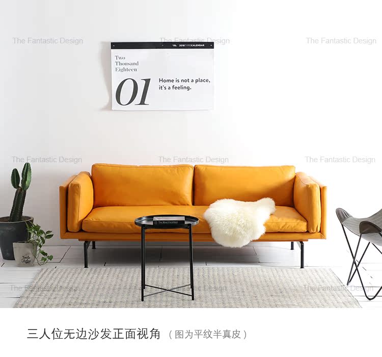 bên cạnh thiết kế rất đẹp lớp đầu tiên da ánh sáng sang trọng nhỏ gọn sofa da sofa da hiện đại ba bit Bắc Âu - Ghế sô pha ghế sofa băng dài