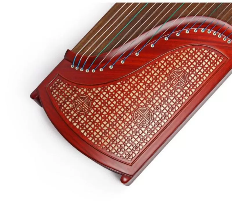 Nhạc cụ Xinghai Guzheng dành cho người lớn Châu Phi gỗ hồng mộc cửa sổ hoa guzheng màu gỗ 8812C Hoa văn Hele Daya - Nhạc cụ dân tộc