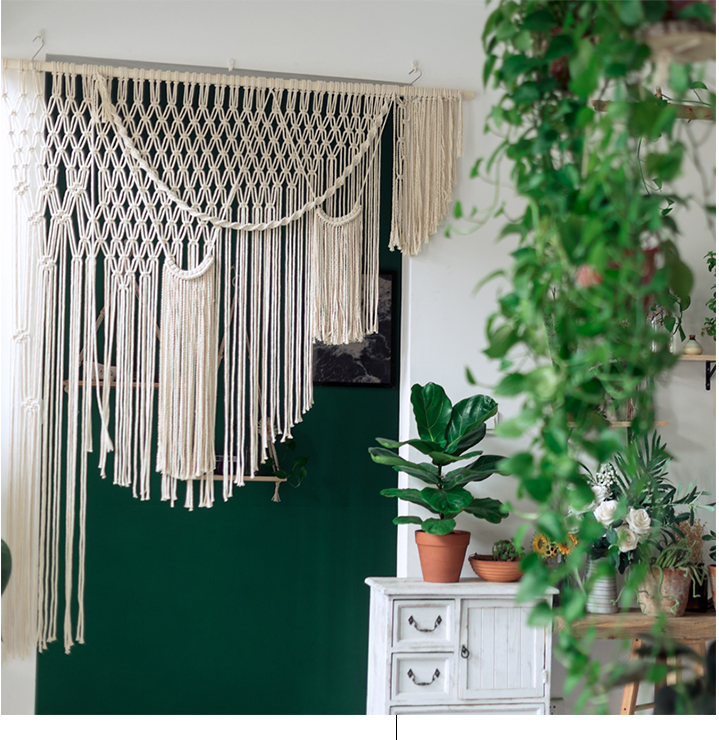 Tấm thảm dệt Bắc Âu tự làm rèm cửa rèm cửa làm bằng tay boho in B & B vật liệu trang trí gói đám cưới nền thảm treo tường trang trí phòng ngủ