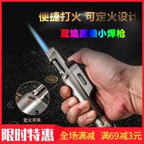 Lighter long hand Bing straight blue flame personality spray gun send boyfriend inflatable fixed fire cigar small torch igniter