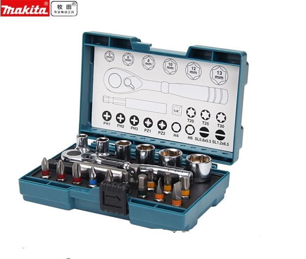 Makita electric drill with electric screwdriver batch head inner hexagonal batch head cross batch head ratchet wrench batch head set