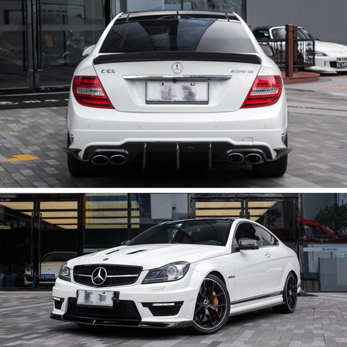 w204 C63 Carbon Fiber Front Lip C200 C300 C63 encircles blade carbon fiber rear lip disturbance front shovel