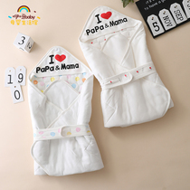 I love mom and dad newborn hug quilt padded baby cotton quilt Spring baby go out towel winter hug blanket
