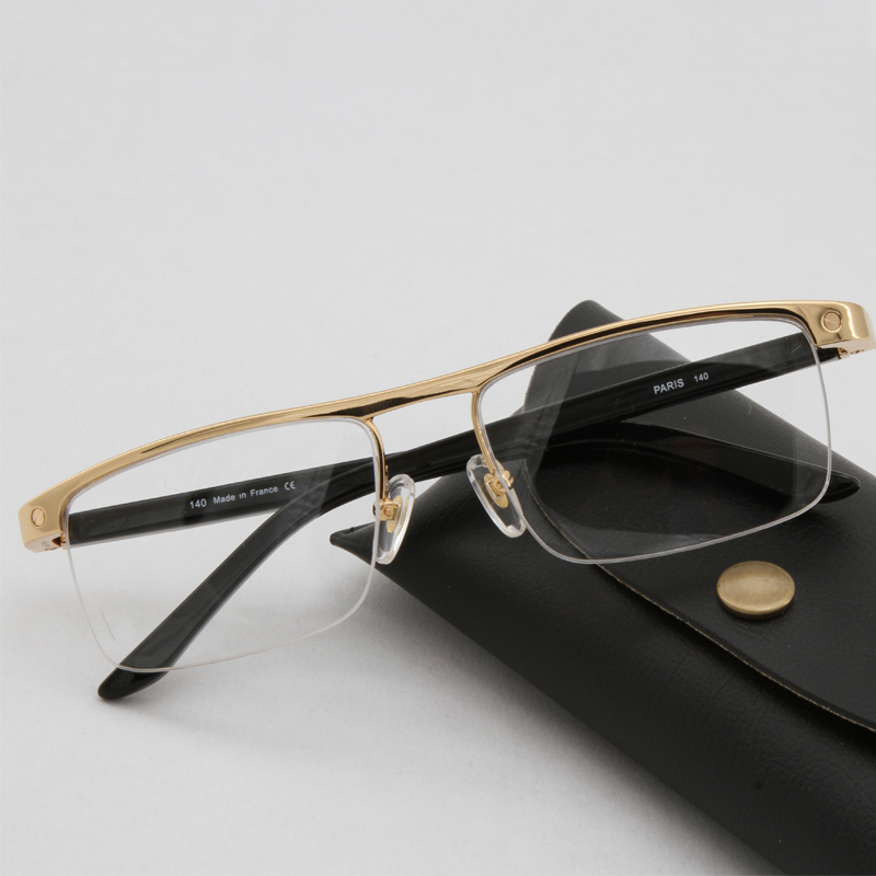High-End Fashion Business Acetate Metal Half-Frame Glasses 4567598 Myopia Blue Light Blocking Same Style as Liu Yijun