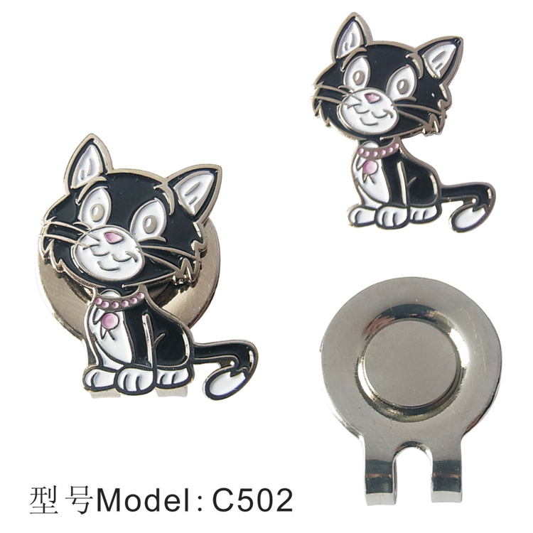 Golf hat clip Mark cute kitten GOLF MARK ball position standard accessories with magnet clip fans supplies