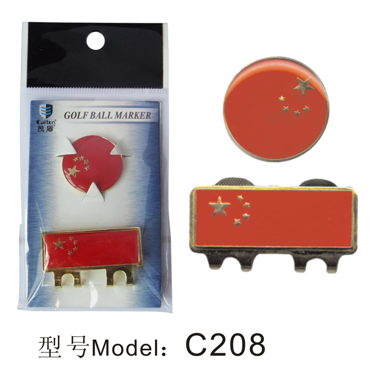 Xác thực mũ golf clip clip mũ cap Mark Mark Trung Quốc cờ đỏ mũ clip clip cap cap găng tay đánh golf