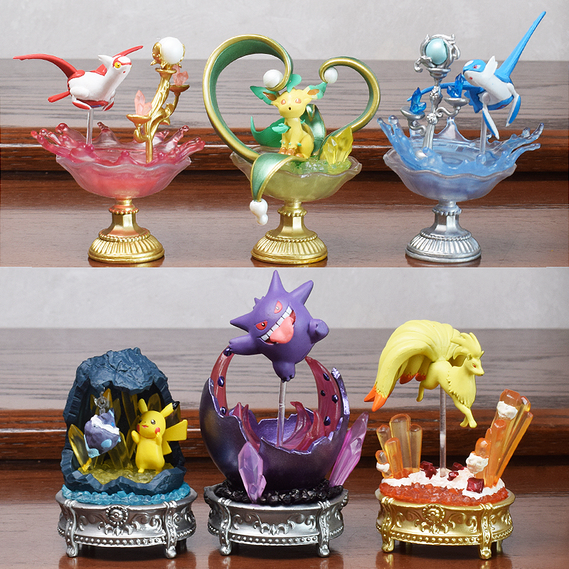 Pokémon Gemstone Scene Collection: Latios, Gengar, Leafy Eevee Collectible Figures
