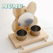 Parrot Eating Pots Parrot Toy Birds With Mirror Platform Parrot Eating Box Birds Mirror Parrot Toys 2