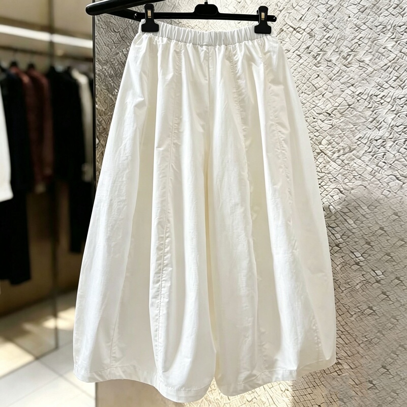 White Wide-Leg Pants for Women 2026 New Summer Plus Size Slimming Pear-Shaped Pants Elastic Waist Cropped Pants