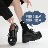 Оригинальные высокие туфли в английском стиле на платформе для кожаной обуви, в британском стиле