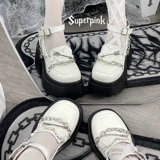 Superpink [Lock Love] оригинальные субкультурные популярные туфли для девочек на толстой подошве, милые крутые кожаные туфли в стиле панк y2k для женщин