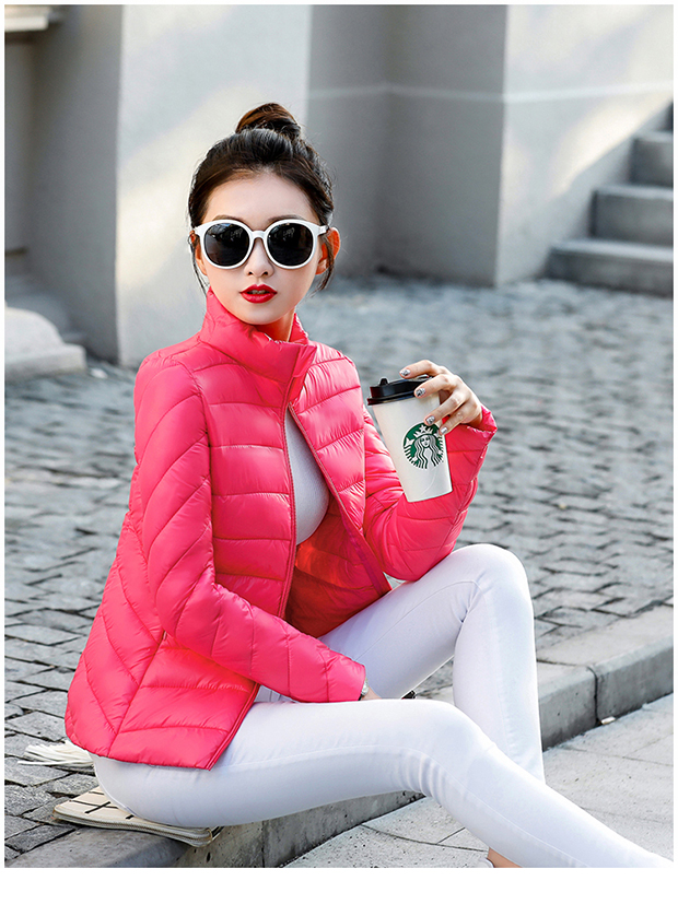 Áo khoác mỏng mỏng ngắn mùa đông áo khoác nữ dụng cụ mới màu đen nhỏ áo khoác cotton quần áo cotton kích thước lớn quần áo công sở áo khoác đại hàn nữ