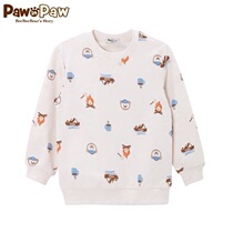 Optometry Pawinpaw small Bear Scout 21 years Fall with boy round neckline PCMAB3811M full print pure cotton