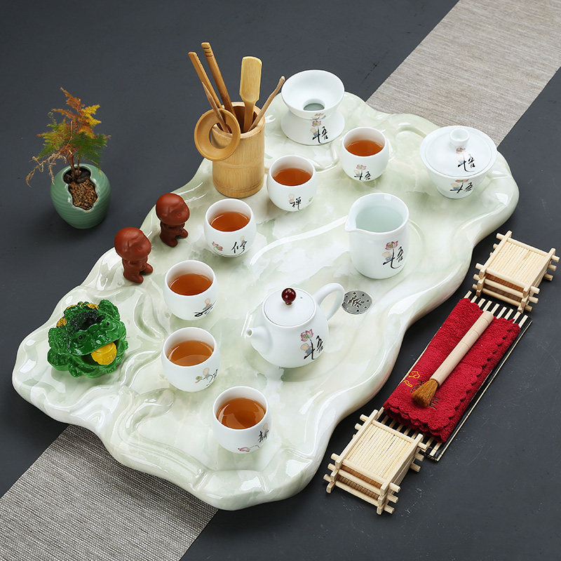 Creative anti-marble Kung Fu tea tray Tea set for office with high-end household European simple modern