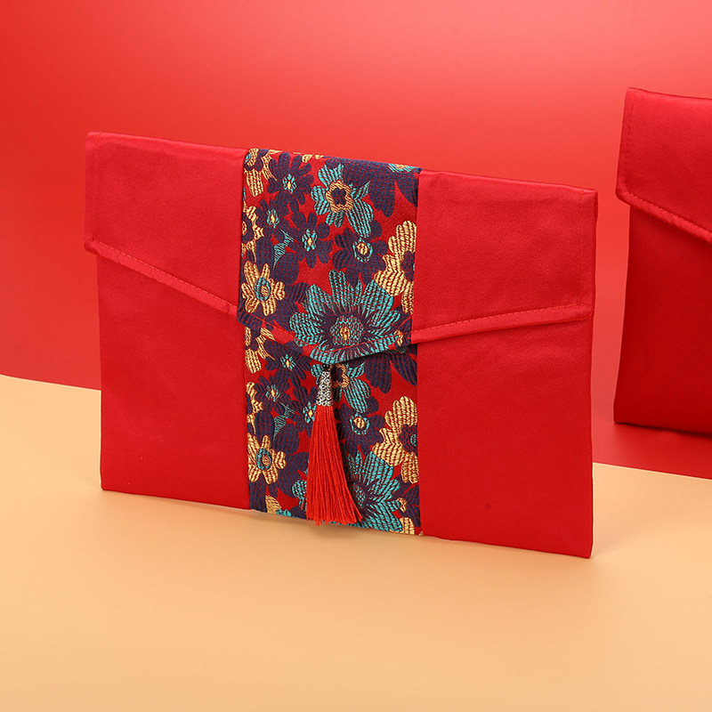 Wedding dowry gift bag High-grade gift bag King size 3-6 million yuan to change the mouth of the fabric red envelope creative personality