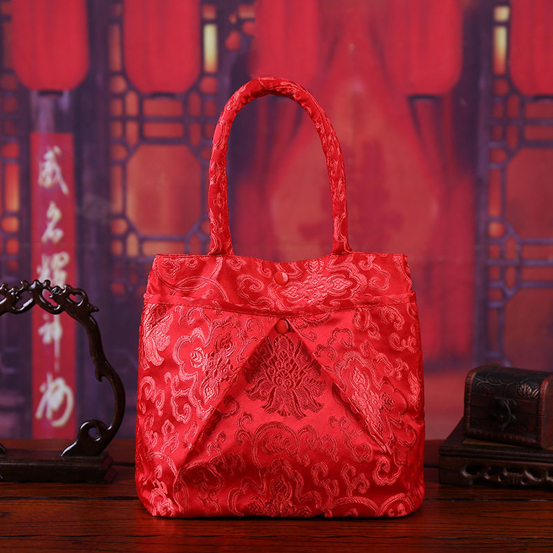 Marriage Mention of the Courtesy Super-Size Gift Gold Bag Hire Gold Hand Color Gift Bagging 20-50 RMBten thousand Cloth Art Red Bag
