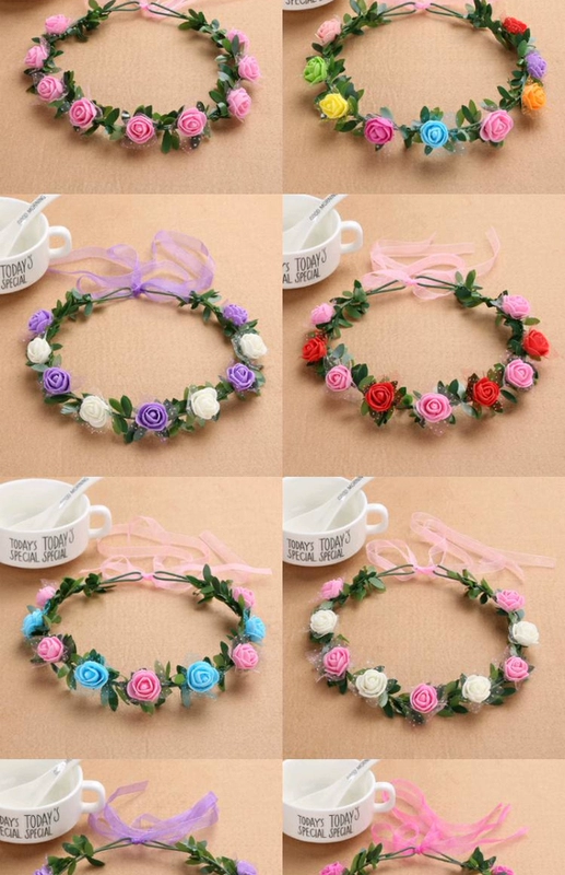 Mori cô gái vòng hoa đội mũ trùm đầu vương miện headband cô dâu hình ảnh đám cưới phụ kiện tóc trẻ em công chúa du lịch hấp dẫn nhiếp ảnh - Phụ kiện tóc phụ kiện tóc gần đây