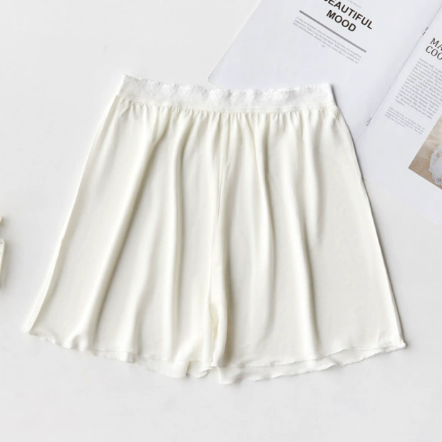 Đầm lụa dệt kim kích thước lớn rộng ba điểm đáy quần quần nữ chống chói an toàn quần nhà đồ ngủ - Quần tây thường