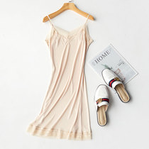 Lace Lace Real Silk Knit Harness Lining Skirt With Long Style Sleeping Skirt Sauna Silk Underdress Slim Pyjamas Pyjamas Can Outwear Summer