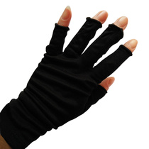 Silk double-sided knitted half-finger gloves for driving sun protection and anti-ultraviolet mulberry silk Dew finger touch screen gloves short