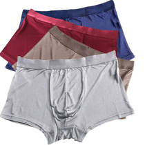 Heavy Pound Genuine Silk Flat Corner Pants Men Mulberry Silk Underpants Bifacial Knit Mid Waist Shorts Big Code Four Corner Pants Faggot Pants