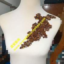 Brown glass drill rice beads Heavy work nail beads drilled with DIY skirt dresses jacket decorated beaded beads clothing sweaters