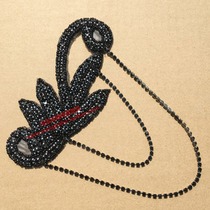 Black and white rhinestone flower tassel drill strip Flower Stick DIY headdress rhinestone sweater coat corsage diamond hat drill