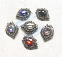Antiquated lips eye shaped diamond button coat glass diamond buckle pink black treasure blue white AB colored large button