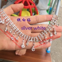 DIY handmade material rhinestone tassel dress dress collar hand stitch rhinestone chain dance wear sandals