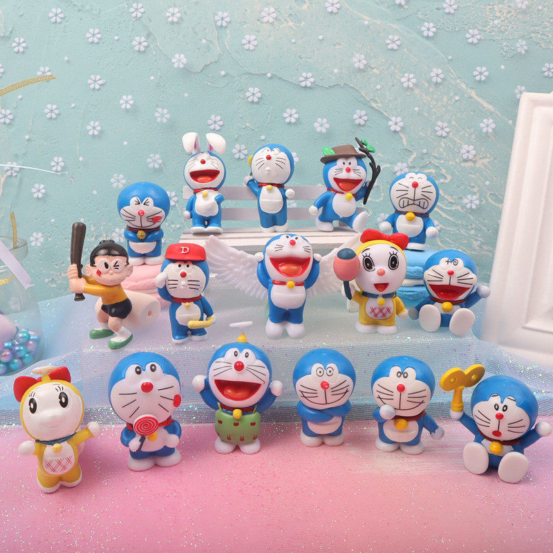 Anime jingle cat machine cat series cake decoration ornaments flag jingle cat shaking his head wire theme decoration