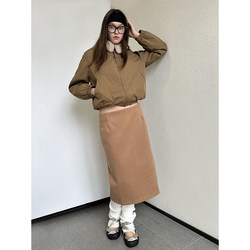 VWHUshowroom ທີ່ນິຍົມ Maillard ເງິນເກົ່າ retro ຂະຫນາດນ້ອຍຫນາ fur ຄໍເສື້ອ jacket ເປືອກຫຸ້ມນອກສັ້ນ