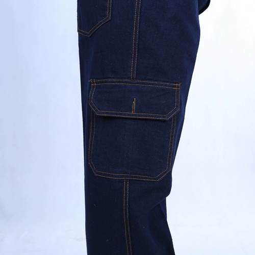 Комплект для работы с молнией, демисезонные хлопковые джинсовые штаны, рабочая одежда, свободный крой, защита от ожогов