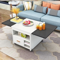 Tea table integrated household minimal modern multi-function folding can lift small household dual-use tea table light luxury