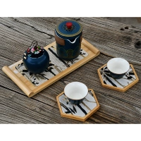 Чайный коврик с рисунком из бамбука, 3 шт.