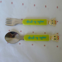 (Clearance price) French Vulli Sophie Sophie fawn children stainless steel fork spoon rice spoon