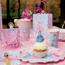 (Pink princess) childrens birthday party theme arrangement pink princess series dinner plate pull