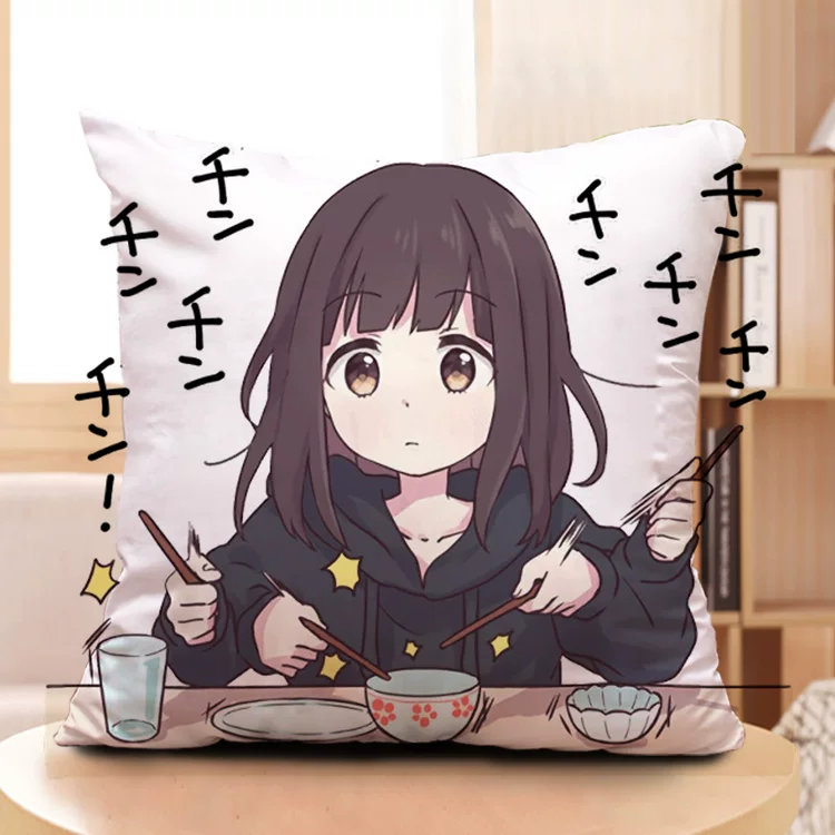 Подушка с изображением Menhera-Chan, держит соус, Linecamera, набор эмодзи WeChat QQ, аниме-подушка на заказ