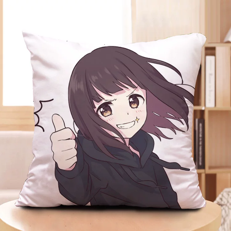 Подушка с изображением Menhera-Chan, держит соус, Linecamera, набор эмодзи WeChat QQ, аниме-подушка на заказ