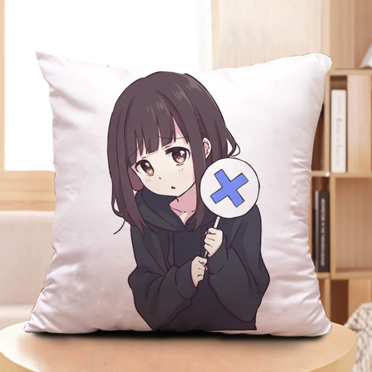 Подушка с изображением Menhera-Chan, держит соус, Linecamera, набор эмодзи WeChat QQ, аниме-подушка на заказ